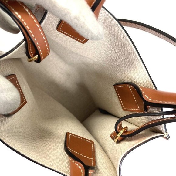 CELINE .02NT Carriage Vertical Cabas Mini2WAY Shoulder Bag Canvas - Picture 3 of 11